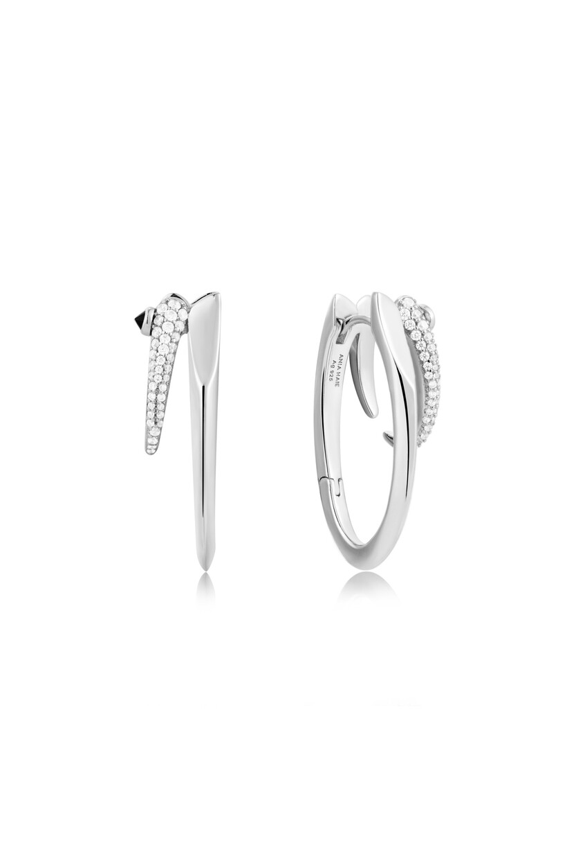 Silver Sparkle Double Hoop Earrings