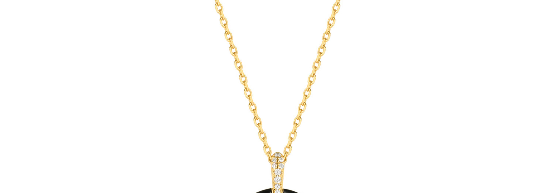 Gold Sparkle Point Medaillon Ketting - Gold Plated