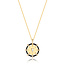 Goudvergulde anker schakelketting met zirkonia steentjes 45 cm