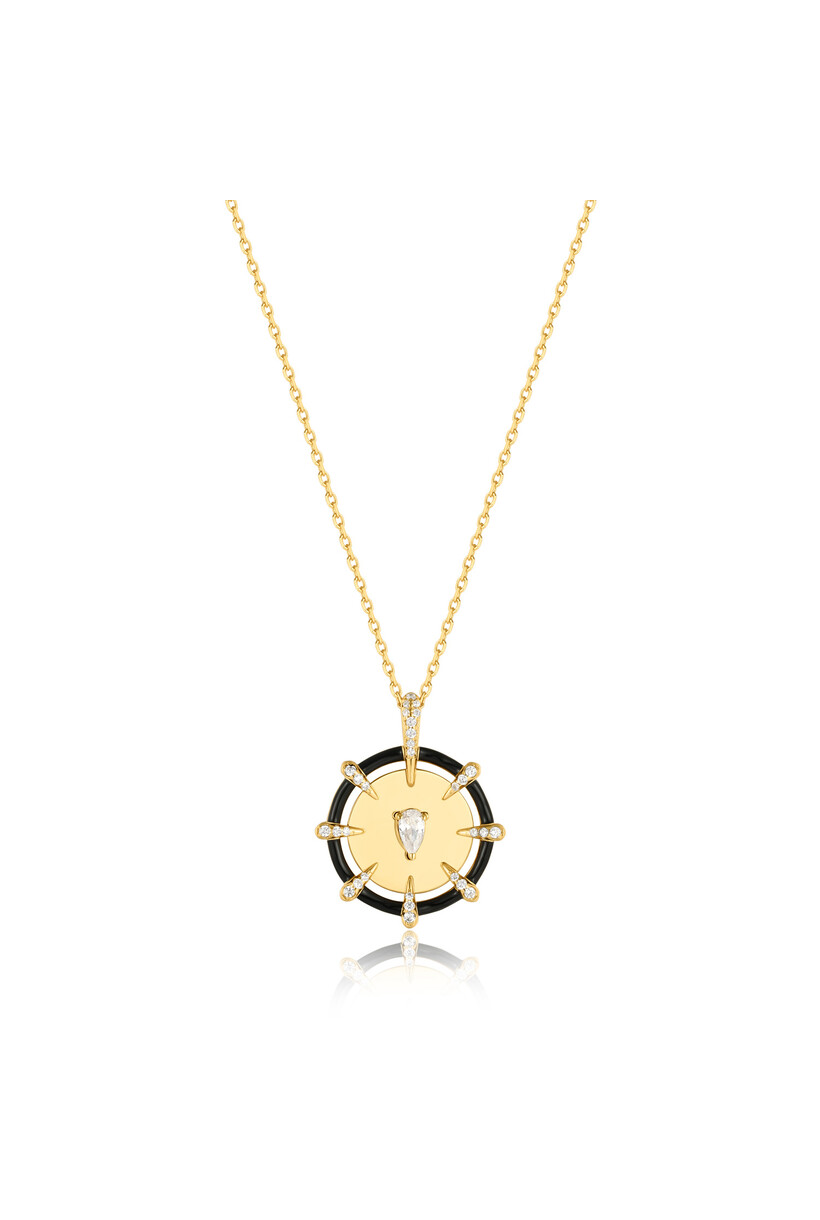 Gold Sparkle Point Medaillon Necklace