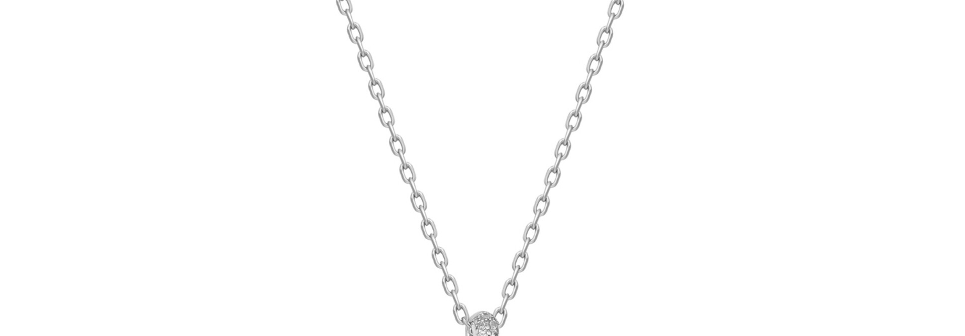 Silver Sparkle Point Medaillon Ketting - Zilver