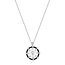 Zilveren anker schakelketting met zirkonia steentjes 45 cm