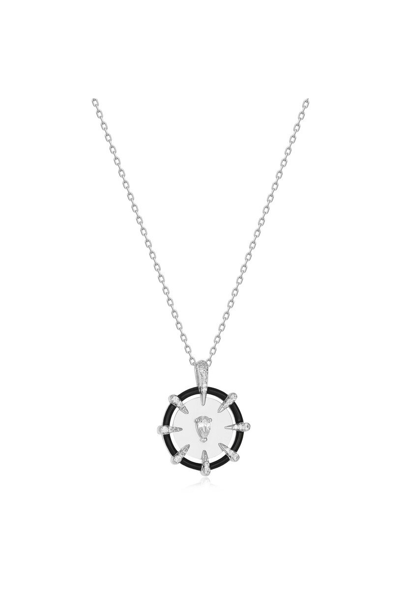 Silver Sparkle Point Medaillon Necklace