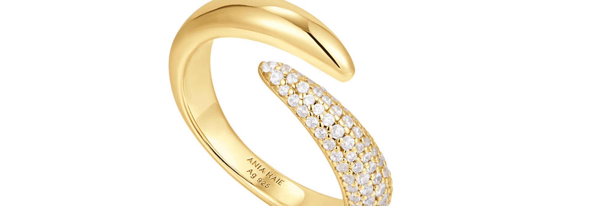 Gold Sparkle Wrap Adjustable Ring - Gold Plated