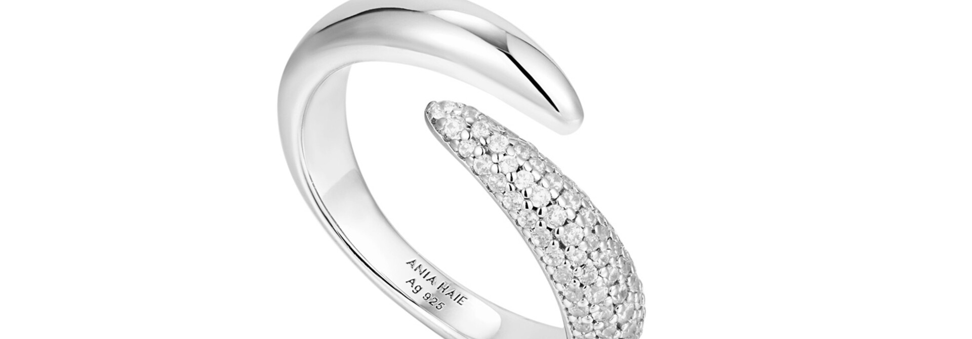 Silver Sparkle Wrap Adjustable Ring - Zilver