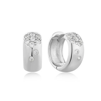 Dike oorring zilver 13 mm