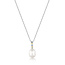 Zilveren anker ketting met hanger met een parel 50 cm