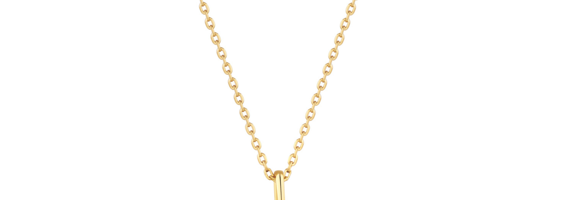 Gold Pearl Geometric Pendant Ketting - Gold Plated
