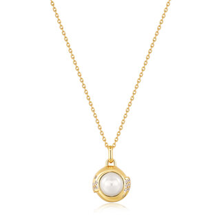 Anker ketting met hanger goudverguld 48 cm