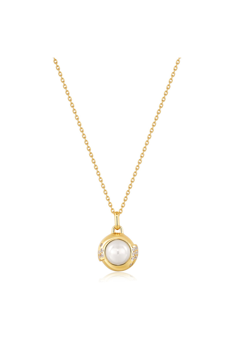 Anker ketting met hanger goudverguld 48 cm