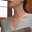 Goudvergulde anker ketting met hanger met een parel 48 cm