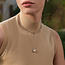 Zilveren anker ketting met hanger met een parel 48 cm