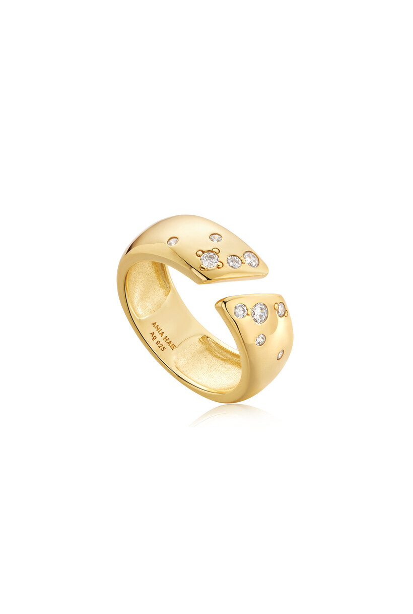 Gold Sparkle Wide Adjustable Ring