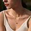 Goudvergulde anker schakelketting met zirkonia steentjes 53 cm