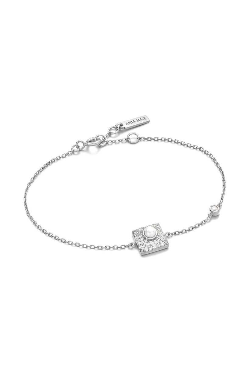 Silver Pearl Pave Bracelet