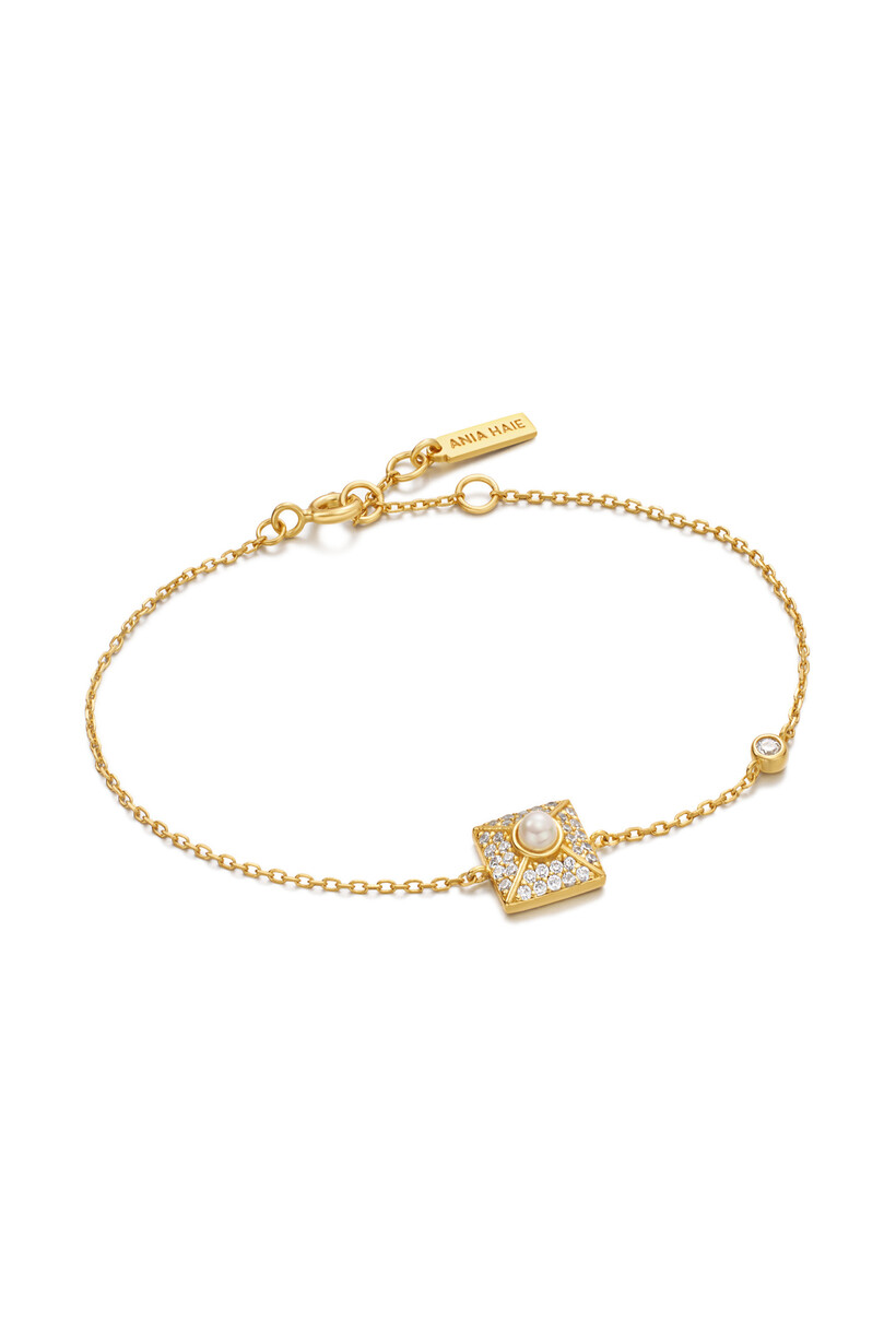 Gold Pearl Pave Bracelet