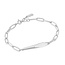 Zilveren geometrische schakelarmband met zirkonia steentjes 18,5 cm
