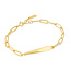Goudvergulde geometrische schakelarmband met zirkonia steentjes 18,5 cm
