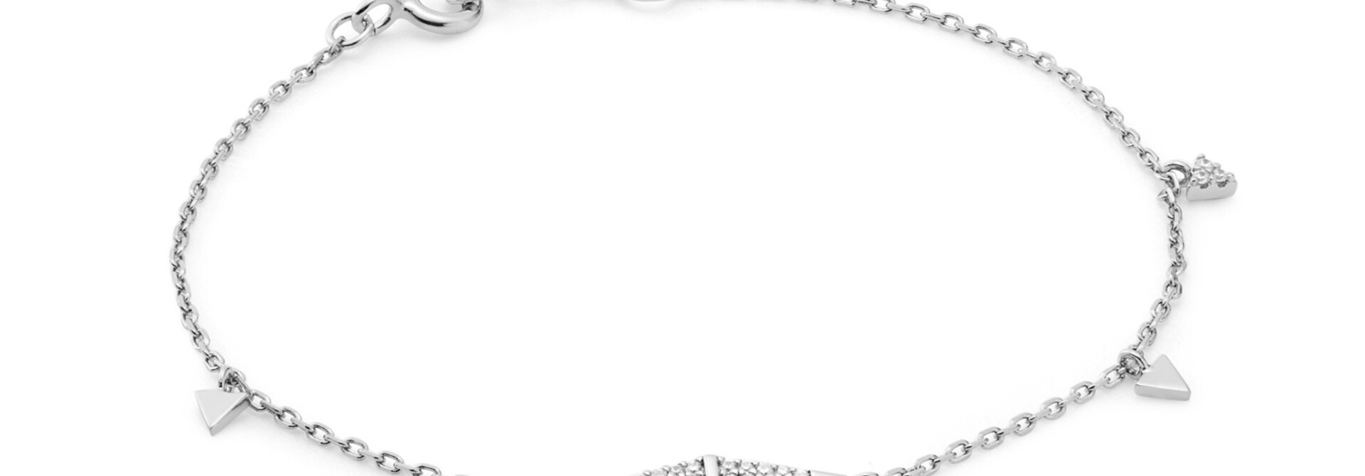 Silver Geometric Chain Armband - Zilver