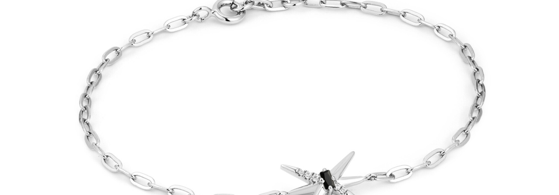 Silver Spike Chain Armband - Zilver
