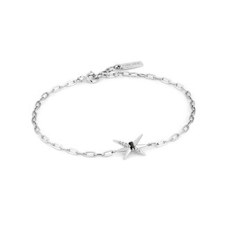 Kruisvormige schakelarmband zilver 18,5 cm