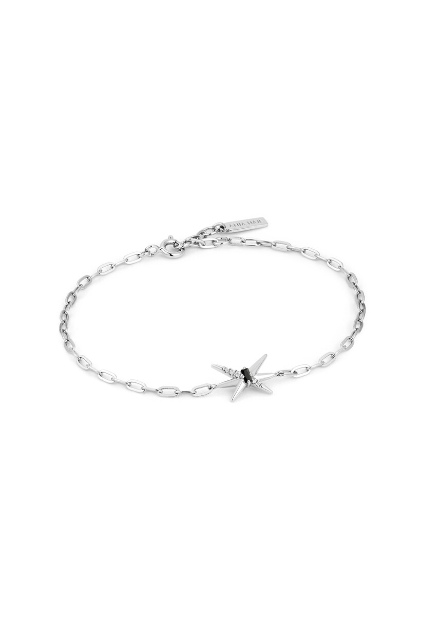 Kruisvormige schakelarmband zilver 18,5 cm