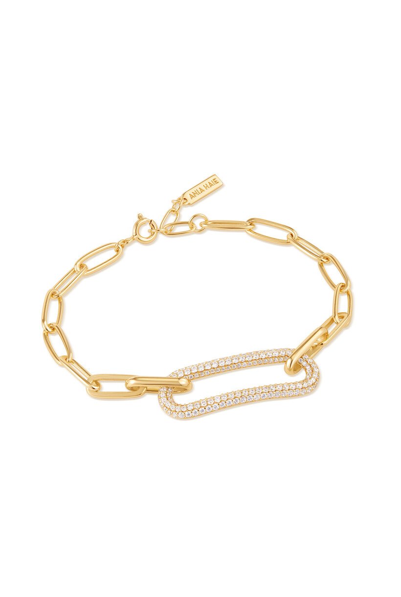 Gold Pave Link Bracelet