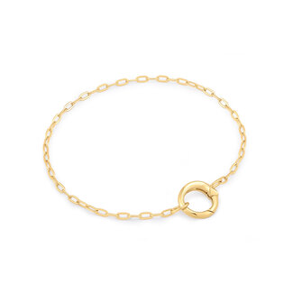 Anker schakelarmband goudverguld 18,5 cm