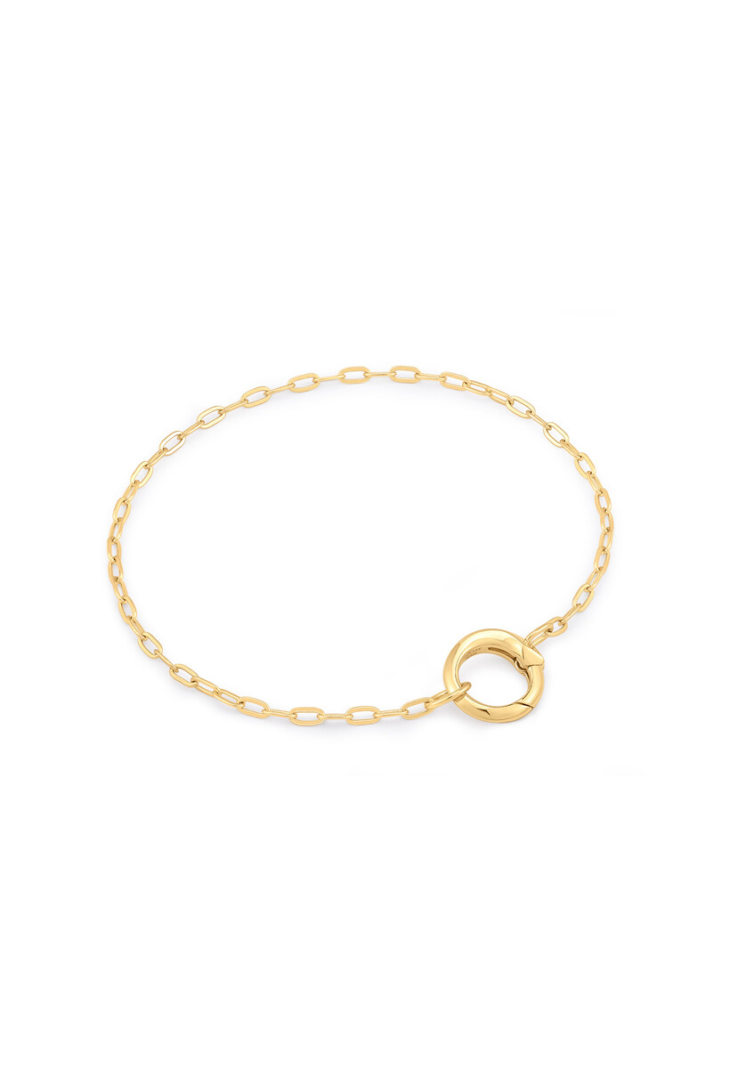 Anker schakelarmband goudverguld 18,5 cm