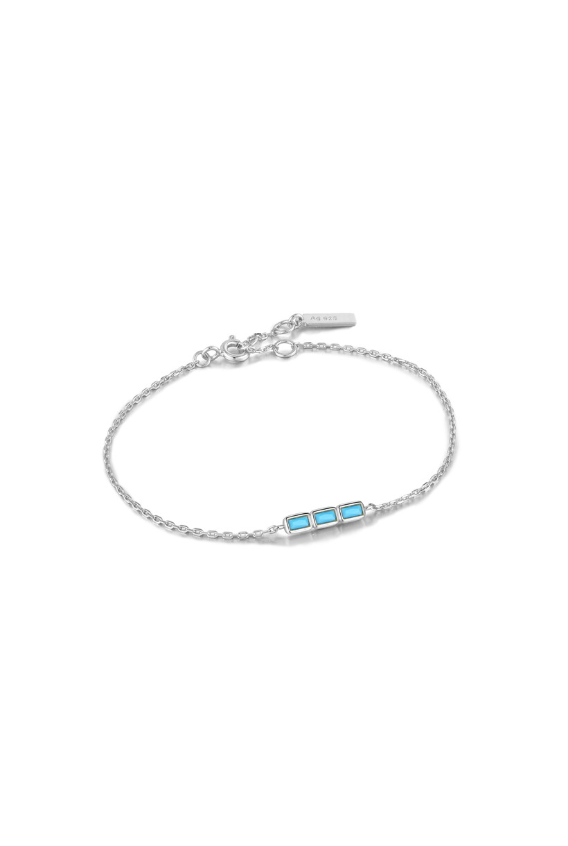 Silver Turquoise Bar Bracelet