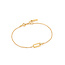 Interlock schakelarmband goudverguld 18,5 cm