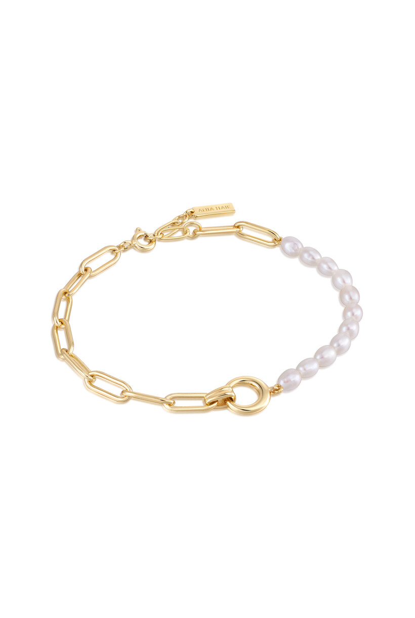 Pearl Chunky Link Chain Bracelet 