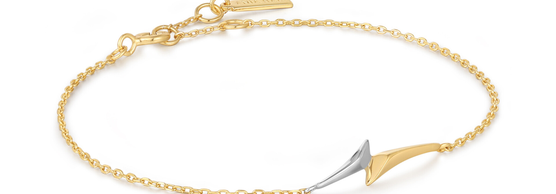 Gold Arrow Chain Armband  - Bicolor