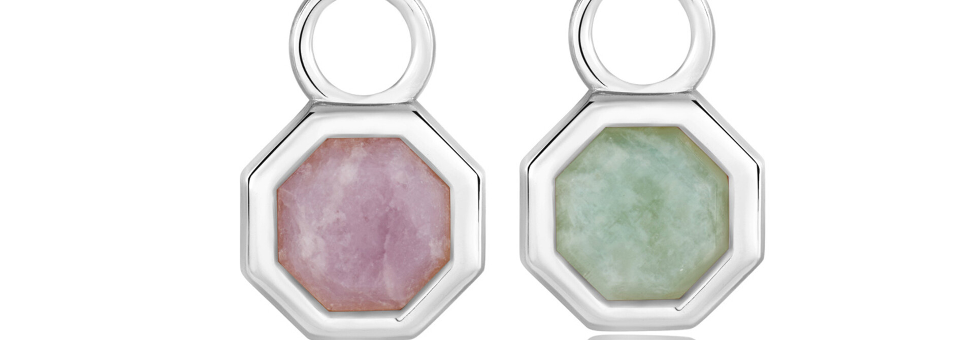 Gemstone Earring Charm - Zilver