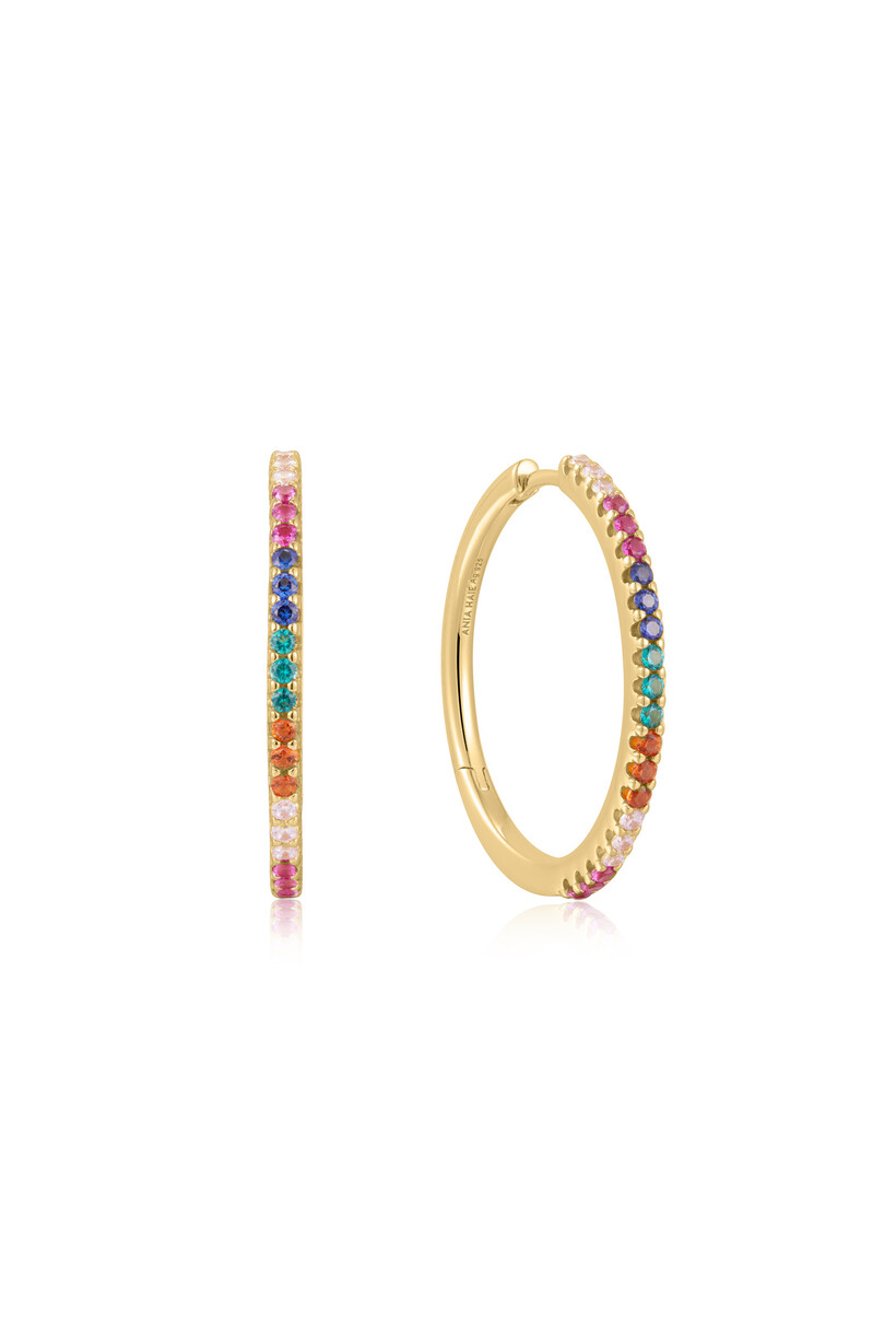 Rainbow Pavé Hoop Earrings