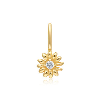 Bloemvormige bedel goudverguld 1 cm