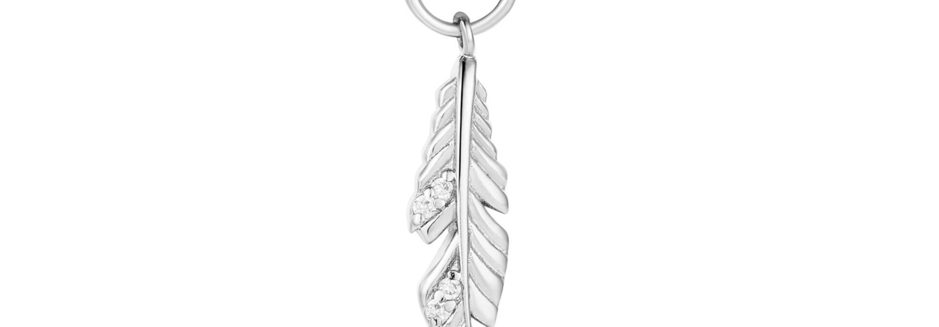 Feather Earring Charm - Zilver