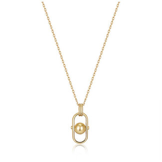Anker ketting met hanger goudverguld 50 cm