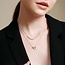 Zilveren twist schakelketting met zirkonia steentjes 45 cm