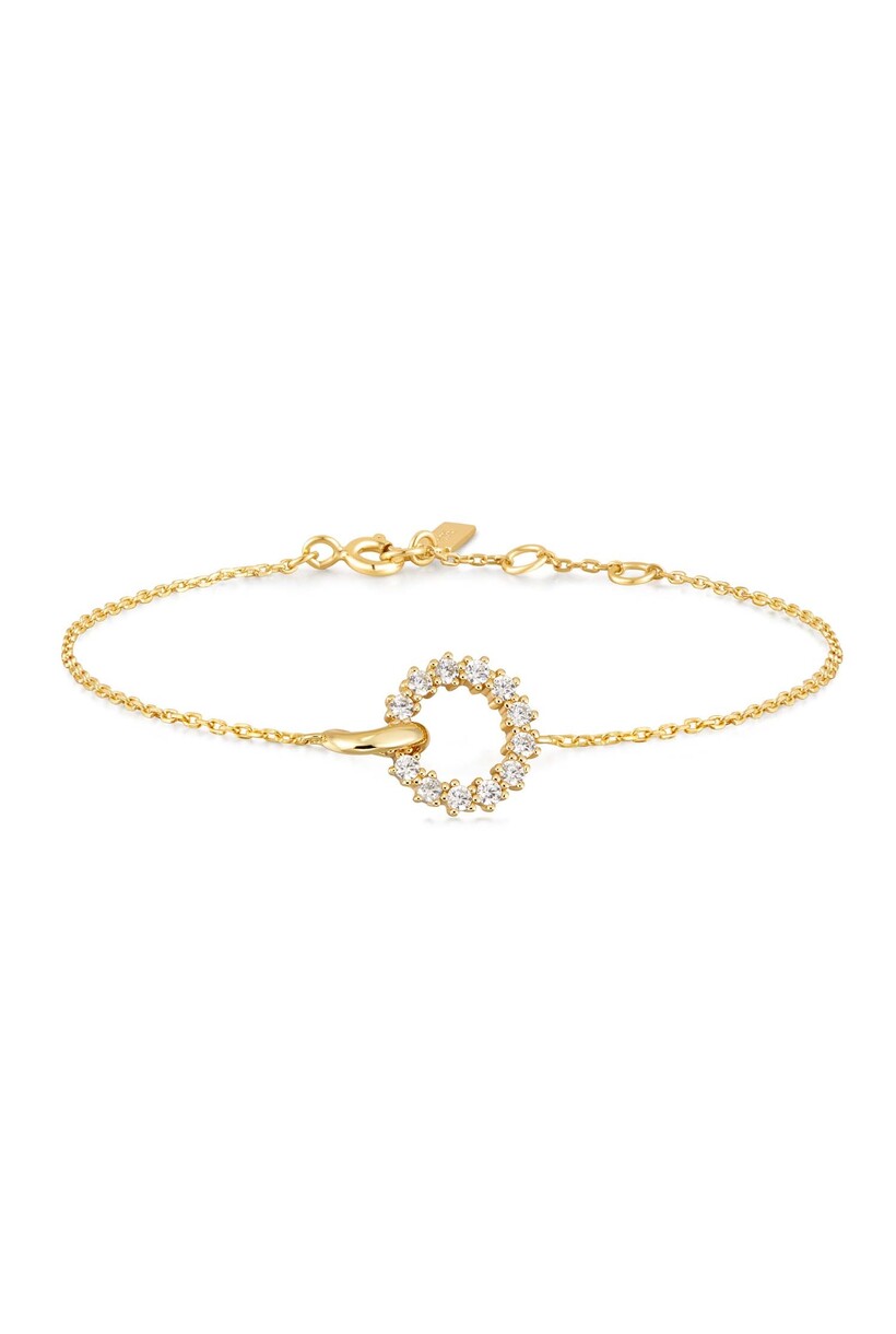 Gold Interlinked Circles Pavé Bracelet