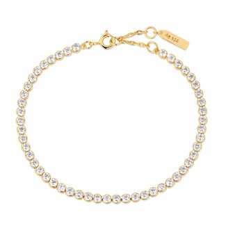 Fantasie schakelarmband goudverguld 18,5 cm