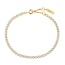 Goudvergulde fantasie schakelarmband met zirkonia steentjes 18,5 cm