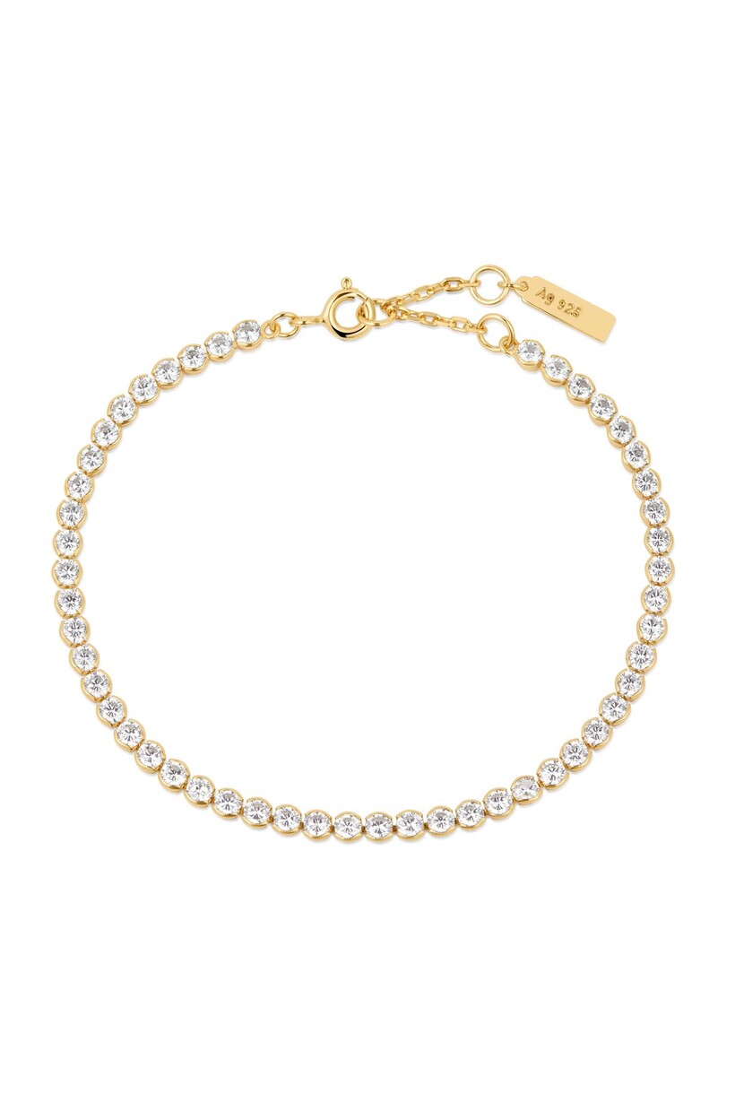Gold Row Bezel set Bracelet
