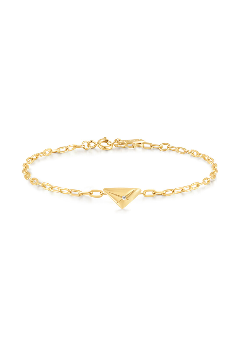 Gold Triangle Kiss Bracelet