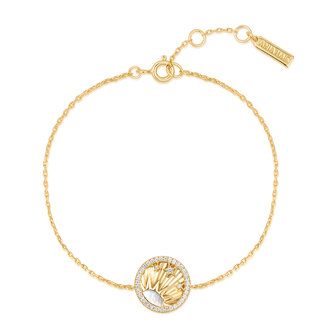 Sterrenarmband met parelmoer en zirkonia goudverguld