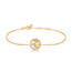 Goudvergulde sterrenarmband met parelmoer en zirkonia