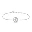 Zilveren zon schakelarmband met zirkonia steentjes 18,5 cm