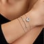 Zilveren zon schakelarmband met zirkonia steentjes 18,5 cm