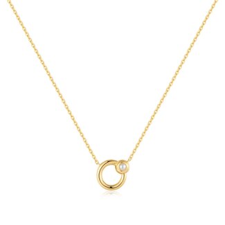Anker schakelketting goudverguld 45 cm