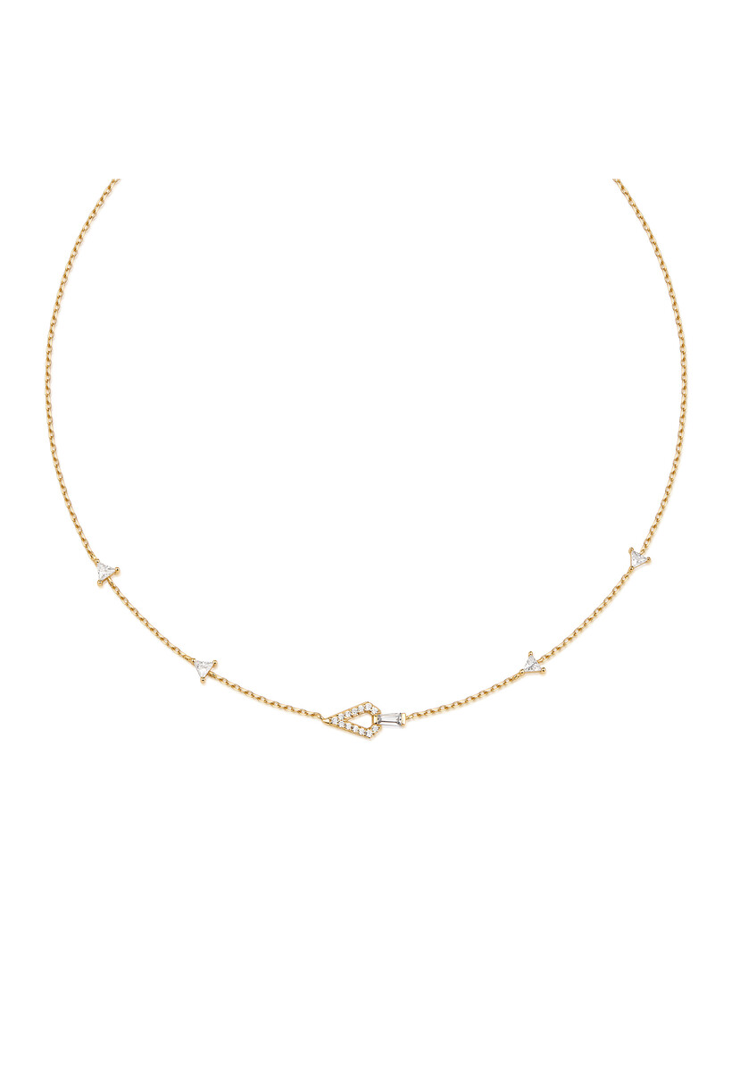 Gold Geoetricatellite Necklace
